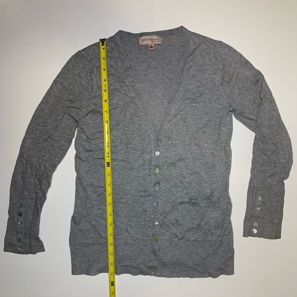 Philosophy Women Grey Cardigan Size Small - Picture 3 of 3